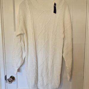 Hollister Cream Cable Knit Sweater Dress